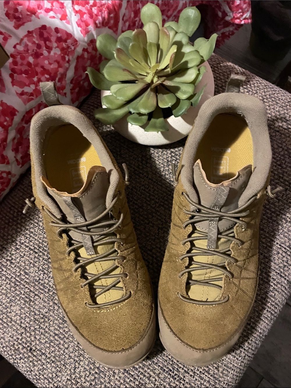 Women’s Tan Suede Lace-Up Sneakers